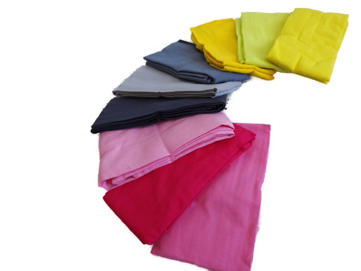 Nine Sikh Patkas for sikh retailer kids - pinks, yellows and greys.